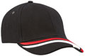 FRONT VIEW OF BASEBALL CAP BLACK/RED/WHITE